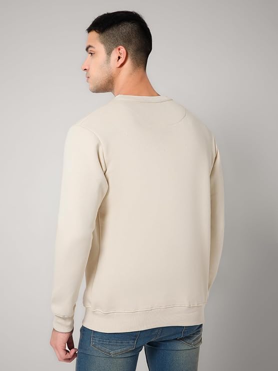 Beige High-Neck Sweatshirt